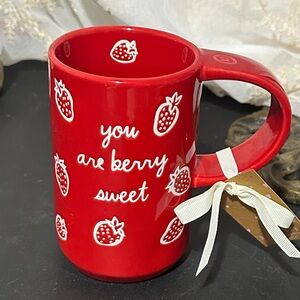 Rae Dunn red strawberry coffee mug